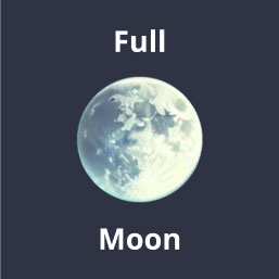 Image depicts a full moon, fully illuminated from the Moon Phase page of The Witchy Guide.
